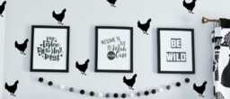 Chicken Hen Lady Rooster Fun Decals Minimalist Hipster Playroom Gift Monochrome Wall Decal Stickers Diy Hip Farm Room Baby Shower - thumbnail 1