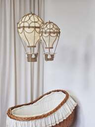 Handmade Hot Air Balloon Lamp Set Linen Nursery Decor