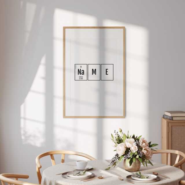 Personalised Science Chemical Alphabet Poster - Custom Name Periodic Table Wall Art, Educational Print, Geeky Decor, Stem Gift Idea - image 1
