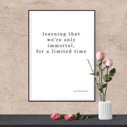 "Printable Wall Art, Printable Quotes, ""Learning That We're Only Immortal For A Limited Time"" Rush Dreamline Quote Digital 8x10" - thumbnail 2