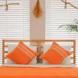 Turkish Towel Throw, Throw Blanket, Cotton Bedcover, Bedspread, Blanket, Orange - thumbnail 3