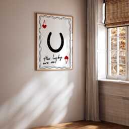 Ace Of Hearts Print Lucky Horseshoe, Romantic Bedroom Decor - thumbnail 3