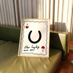 Ace Of Hearts Print Lucky Horseshoe, Romantic Bedroom Decor - thumbnail 2