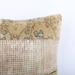 Vintage Turkish Kilim Pillow Cover 16'' Handwoven Wool Throw - thumbnail 3