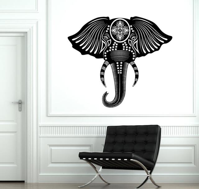 Wall Decal Animal Elephant Cool Tribal Ornament Mural Vinyl Sticker 1867Dz - image 1