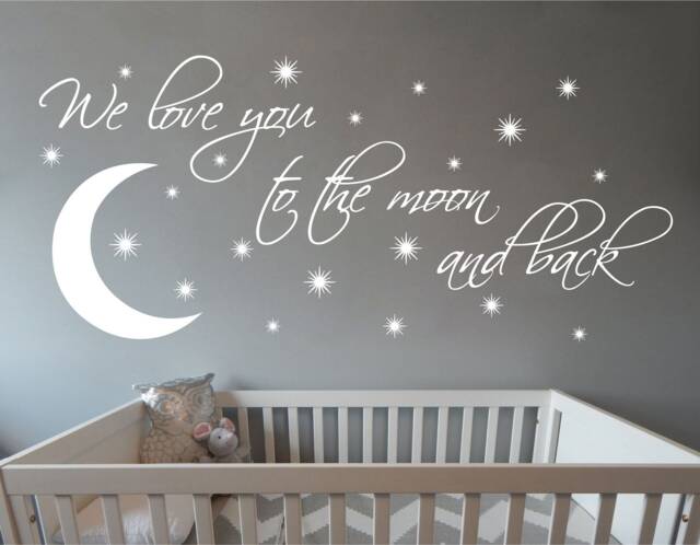 We Love You To The Moon & Back Wall Decal, Vinyl, Sticker, Nursery - image 1