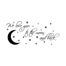 We Love You To The Moon & Back Wall Decal, Vinyl, Sticker, Nursery - thumbnail 2