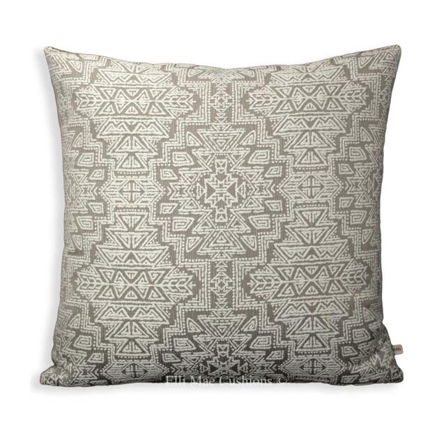 Clarke & Spirit Designer Geometric Grey White Lumber Cushion Pillow Cover - image 1