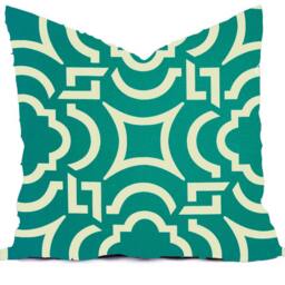 Outdoor Pillow Or Indoor Custom Cover - Blue Aqua Dusty Kiwi Lime Green Moss Ivory 16x16, 18x18 Modern Geometric Ikat - thumbnail 3