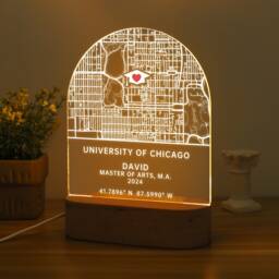 Campus Map With Name Acrylic Night Light, Personalized School Graduation Gifts, Unique Grad Gifts For Him Her Children Class Of 2024 - thumbnail 3
