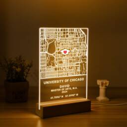 Campus Map With Name Acrylic Night Light, Personalized School Graduation Gifts, Unique Grad Gifts For Him Her Children Class Of 2024 - thumbnail 2