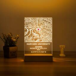 Campus Map With Name Acrylic Night Light, Personalized School Graduation Gifts, Unique Grad Gifts For Him Her Children Class Of 2024