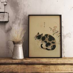 Japanese Cat Poster, Art Print, Animal Wall Decor, Lovers Gift, Oriental Art, A1/A2/A3/A4 - thumbnail 3