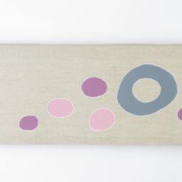 straight Rod Pocket Linen Geometric Window Girl Valance With Pink Purple & Grey Blue Circles. Custom Sizes Circle Colors - thumbnail 2