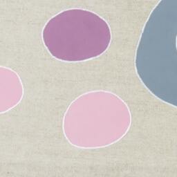 straight Rod Pocket Linen Geometric Window Girl Valance With Pink Purple & Grey Blue Circles. Custom Sizes Circle Colors - thumbnail 4