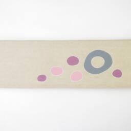 straight Rod Pocket Linen Geometric Window Girl Valance With Pink Purple & Grey Blue Circles. Custom Sizes Circle Colors - thumbnail 3