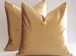 Set Of 2 Velvet Pillow Covers Solid Gold Decorative Throw Pillows