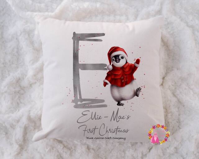 1st Christmas, Child Pillow, Christmas Gift, New Baby Cushion, Personalised Children's Gift For Girl, Boy - image 1