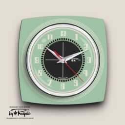Orange Royalexe Laminate Wall Clock Mid-Century Atomic Jetsons Style - thumbnail 4