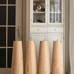 Handmade Wooden Table Legs Set Unfinished Ash, Oak, Birch - H736mm - thumbnail 2