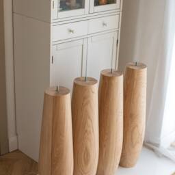 Handmade Wooden Table Legs Set Unfinished Ash, Oak, Birch - H736mm - thumbnail 3