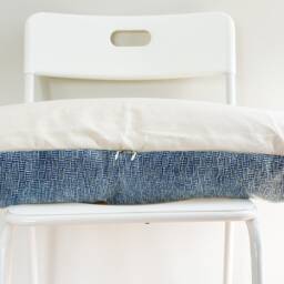 Faded Blue Dyed Indigo Woven Lumbar Pillow Cover 004 - thumbnail 3