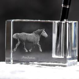 Percheron, Crystal Pen Holder With Horse, Souvenir, Decoration, Limited Edition, Collection - thumbnail 2