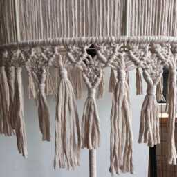 Handmade Macrame Lampshade With Fringe Boho Chandelier Lighting - thumbnail 4