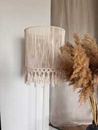 Handmade Macrame Lampshade With Fringe Boho Chandelier Lighting