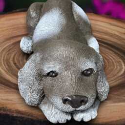 Garden Cocker Spaniel Statue Concrete Sculpture Outdoor Dog Decoration Handmade Front Doorornament Dog Lover Gift - thumbnail 2