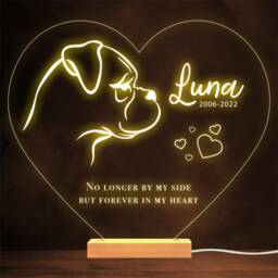 Boxer Dog Memorial Pet Loss Personalised Gift Warm Lamp Night Light - thumbnail 1