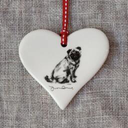 Pug Christmas Ornament - Dog Keepsake Xmas Tree Decoration & Stocking Filler Gift