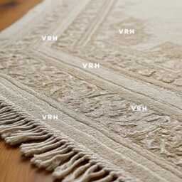 Hand Knotted Wool Oushak Rug, Ivory Floral Afghan Style - thumbnail 3