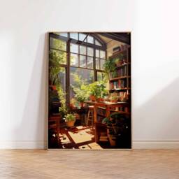 Vintage Library Poster, Book Shop Print, Lovers Gift, Reading Antique Wall Art, Retro Gift Idea - thumbnail 2