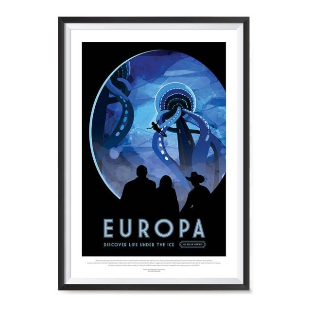 Nasa Space Tourism Posters - Wall Art Print For Home, Office, School, Classroom Decors Europa Discover Life Under The Ice - image 1