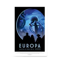 Nasa Space Tourism Posters - Wall Art Print For Home, Office, School, Classroom Decors Europa Discover Life Under The Ice - thumbnail 2
