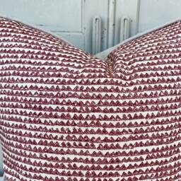 Cushions Made in Fermoie Mendip Red Burgundy Neutral Cotton Cushion Pillow Throw Cover - thumbnail 2