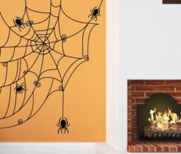 Halloween Wall Decals Stickers For Kids Rooms Stick On Art Home Decor By Decalisland-Spider Web Decalshalloween - thumbnail 1