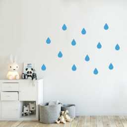 Droplets Decal - Choose Your Color, Drops Decals, Raindrops Stickers, Geometric Pattern Wall Decal, Scandinavian Design, Art Nursery - thumbnail 2