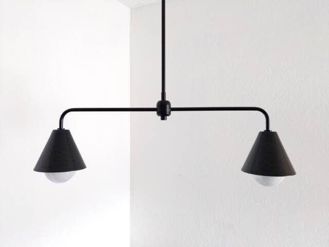 Teacup Pendant Light Modern Black Chandelier Twin Arm - image 1