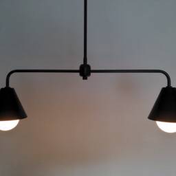 Teacup Pendant Light Modern Black Chandelier Twin Arm - thumbnail 2