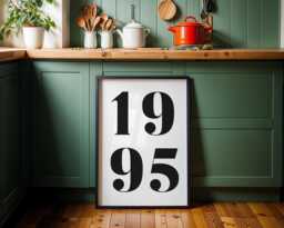 Custom Year Print, Printable Trendy Retro Personalised Birthday Gift, Poster, Date Print - thumbnail 1