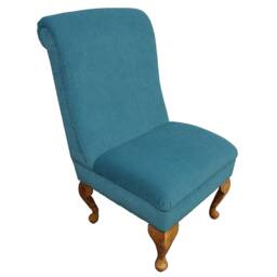 Handmade Blue Velvet Accent Chair - British Bespoke Design