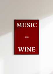 Music & Wine Print - Bar Cart Print Cart Decor Kitchen Wall Art Aesthetic Prints Bold Wall Art - thumbnail 1
