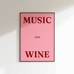 Music & Wine Print - Bar Cart Print Cart Decor Kitchen Wall Art Aesthetic Prints Bold Wall Art - thumbnail 3