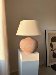 Earthy Textured Ceramic Clay Pottery Stoneware Earthenware Table Lamp Bedside Perfect For Living Room, Entryway, Office & Bedroom