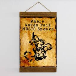 Set Of 3 Music Quote Wood Framed Canvas Print , Pay For 2 & Get Beautiful Musical Theme Wall Art Decor Great Gift For Lovers - thumbnail 3