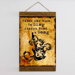 Set Of 3 Music Quote Wood Framed Canvas Print , Pay For 2 & Get Beautiful Musical Theme Wall Art Decor Great Gift For Lovers - thumbnail 2