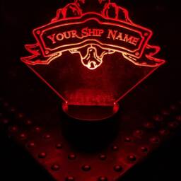 Sea Of Thieves Inspired Personalised Ship Name Crest. Acrylic Led Multicolour Lamp - thumbnail 3
