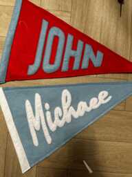 Custom Name Pennants, Nursery Wall Decor, Personalised Letter Flags, Customisable Colour Playroom Art - thumbnail 1